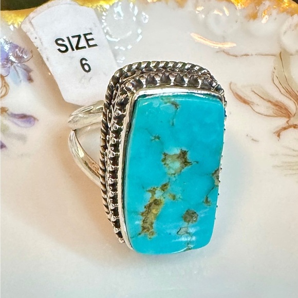 Turquoise Sterling Silver Ring (6) - Picture 3 of 6